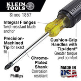 Klein Tools 85484 Screwdriver Set, Mini Slotted and Phillips Screwdrivers with Tip-Ident and Premium Chrome Plasted Shafts, 4-Piece