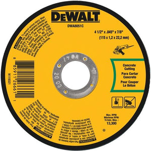 DEWALT DWA8051C Masonry Cut-Off Wheel, 4-1/2-Inch X .045-Inch X 7/8-Inch