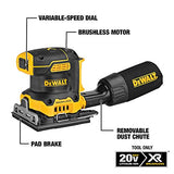 DEWALT 20V MAX XR Palm Sander, Sheet, Variable Speed, 1/4-Inch, Tool Only (DCW200B)