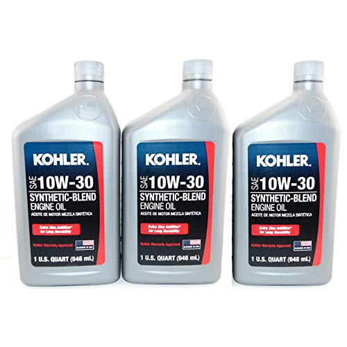 Maintenance 3 PK Kohler Engine 10W30 Synthetic Blend Motor Oil 1 Quart Bottles