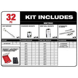 Milwaukee 48-22-9482 32-Piece Metric 3/8 in. Mechanics Ratchet and Socket Set with PACKOUT Case