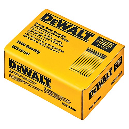 DEWALT DCS16150 1-1/2in. 16 Gauge Straight Finish Nail (2500 per Box)