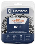 Husqvarna 531300437 H-30 Chainsaw Chain 16" .050 Gauge .325 Pitch Kickback Low-Vibration, 16 inches, Orange/Gray
