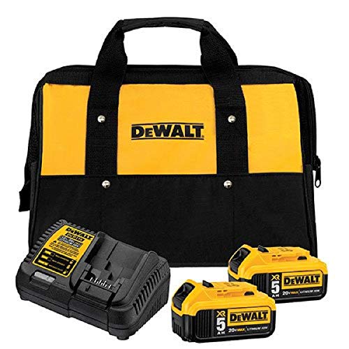 DEWALT 20V MAX Battery Starter Kit with 2 Batteries, 5.0Ah (DCB205-2CK) , Black