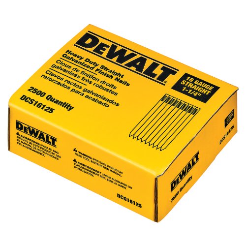 DEWALT Finish Nails, 1-1/4-Inch, 16GA, 2500-Pack (DCS16125) (packaging may vary)