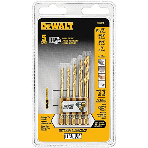 DEWALT DD5155 Impact Ready 5 Piece Titanium Drill Bit Set