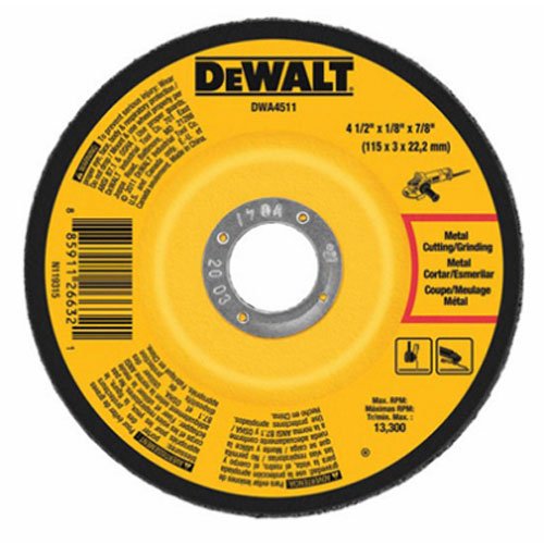 DEWALT DWA4511 Metal Grinding Wheel, 4-1/2-Inch x 1/8-Inch x 7/8-Inch