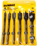 DEWALT Drill Bit Set, Spade Bits, Assorted, 3/8-Inch to 1-Inch, 6-Piece (DW1587)