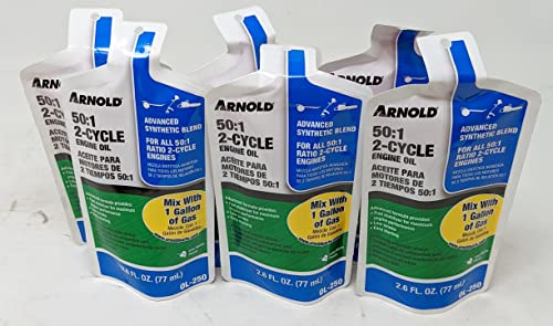 Arnold OL-250 (Pack of 6) 50:1 Synthetic Blend 2-Cycle Engine Oil 2.6oz