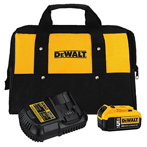 DEWALT 20V MAX Battery and Charger Kit with Bag, 5.0Ah (DCB205CK)