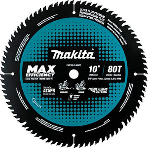 Makita B-66977 10" 80T Carbide-Tipped Max Efficiency Miter Saw Blade