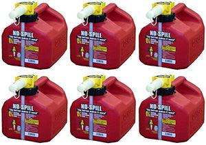 No-Spill 1415 1-1/4-Gallon Poly Gas Can (CARB Compliant) , 6 Pack