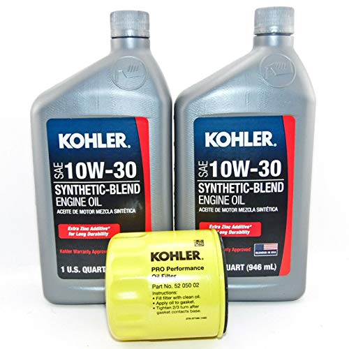 Maintenance 2 PK Kohler Synthetic Blend 10W-30 Engine Oil 1 Quart Bottles with 52 050 02 Oil Filter