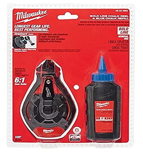 Milwaukee Electric Tool 48-22-3982 100 Ft. Bold Line Chalk Reel and Refill