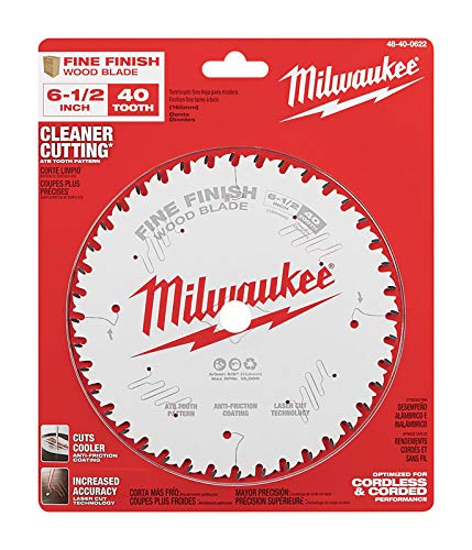 Milwaukee 6-1/2 in. Dia. x 5/8 in. Fine Finish Carbide Tipped Steel Circular Saw Blade 40 teeth