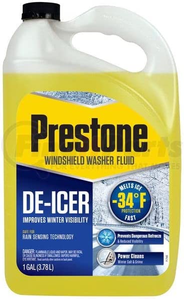 Prestone AS253 De-Icer Windshield Washer Fluid, Freeze Protection 1 Gallon