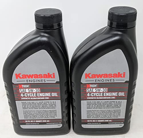 Kawasaki Pack of 2 99969-6500 Genuine OEM K-Tech SAE 5W-30 4-Cycle Engine Oil and Pad