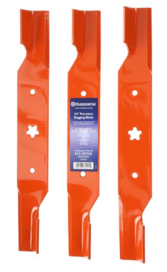 Husqvarna 54-Inch Premium Hi-Lift Bagging Blade, 3-Pack