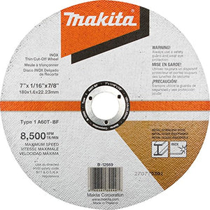 Makita B-12669 7" x 1/16" x 7/8" INOX Thin Cut-Off Wheel, 60 Grit