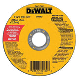 Dewalt DW8062 Type 1 High Performance Reinforced Cut-Off Wheel, 4-1/2 In Dia X 0.045 In 7/8in Arbor (25) Pack)