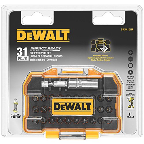 DEWALT DWAX101IR Impact Driver Bit Set: Screwdriver Bit Set, 1/4 in Hex Shank Size