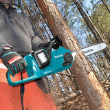 Makita XCU04PT1 (36V) LXT Lithium-Ion Brushless Cordless (5.0Ah) 18V X2 16" Chain Saw Kit with 4 Batteries, Teal