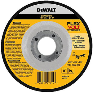 DEWALT DWAFV84518 FLEXVOLT T27 Cutting/Grinding Wheel, 4-1/2" x 1/8" x 7/8"