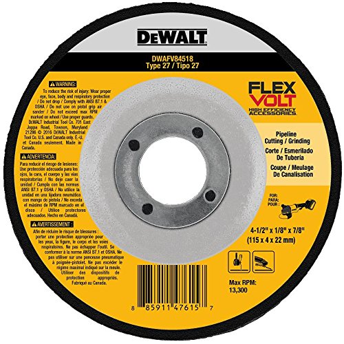 DEWALT DWAFV84518 FLEXVOLT T27 Cutting/Grinding Wheel, 4-1/2
