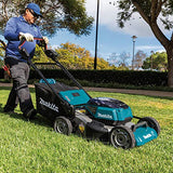 Makita XML08PT1 (36V) LXT Lithium?Ion Brushless Cordless 18V X2 21" Self Propelled Lawn Mower Kit with 4 Batteries, Teal
