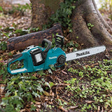 Makita XCU04PT1 (36V) LXT Lithium-Ion Brushless Cordless (5.0Ah) 18V X2 16" Chain Saw Kit with 4 Batteries, Teal