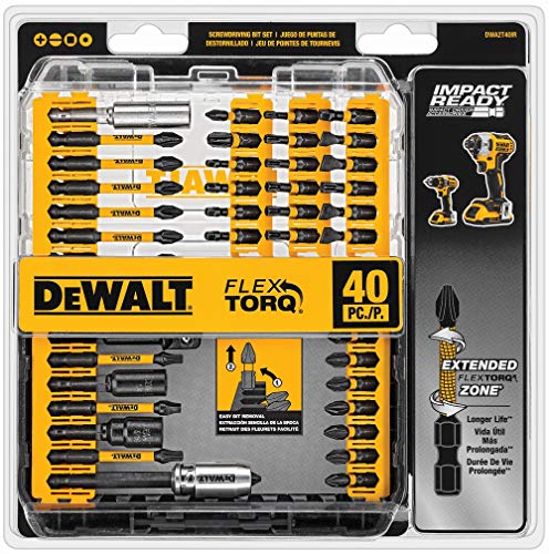 DEWALT Screwdriver Bit Set, Impact Ready, FlexTorq, 40-Piece (DWA2T40IR)