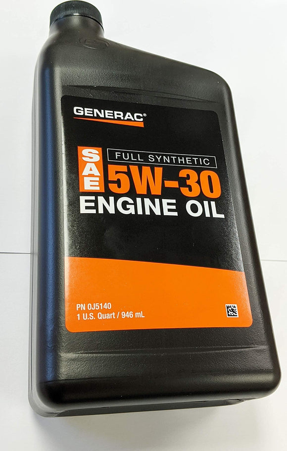 Generac Full Synthetic Motor Oil 5W-30 SN Quart Bottle Part# 0J5140 (qt)