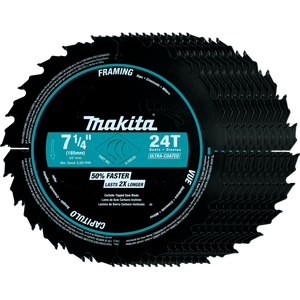Makita A-94530-10 7-1/4" 24T Carbide-Tipped Ultra-Coated Circular Saw Blade, Framing, 10 pack