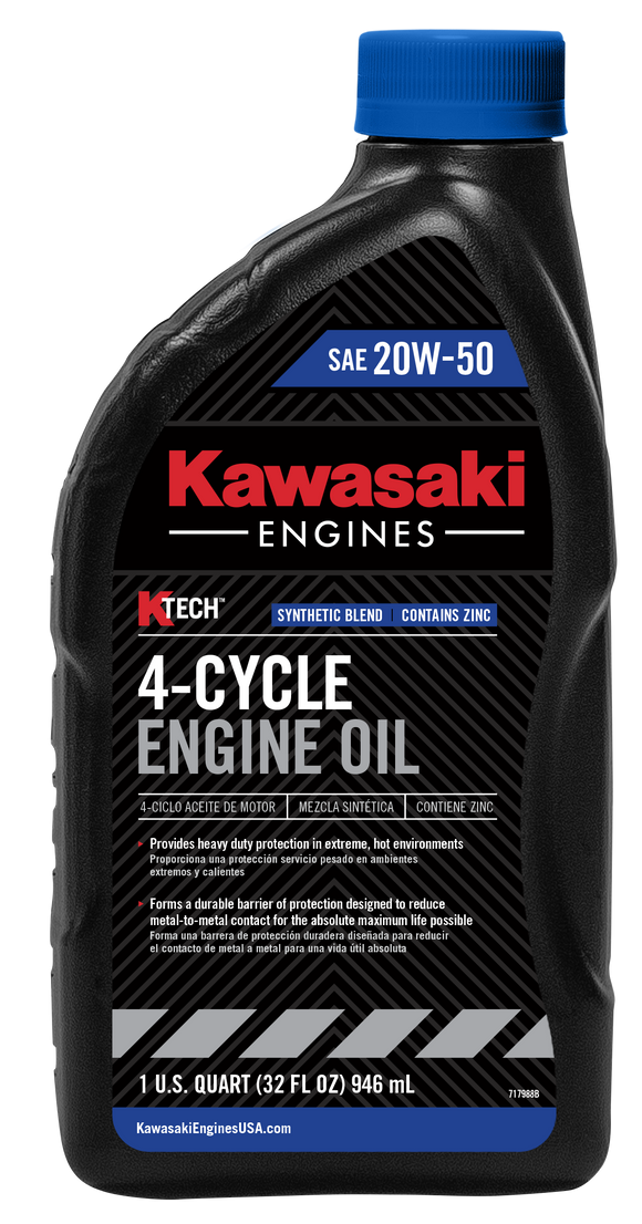 Kawasaki Genuine 20W50 Motor 4-Cycle Engine K-Tech Oil Quart Bottles 99969-6298