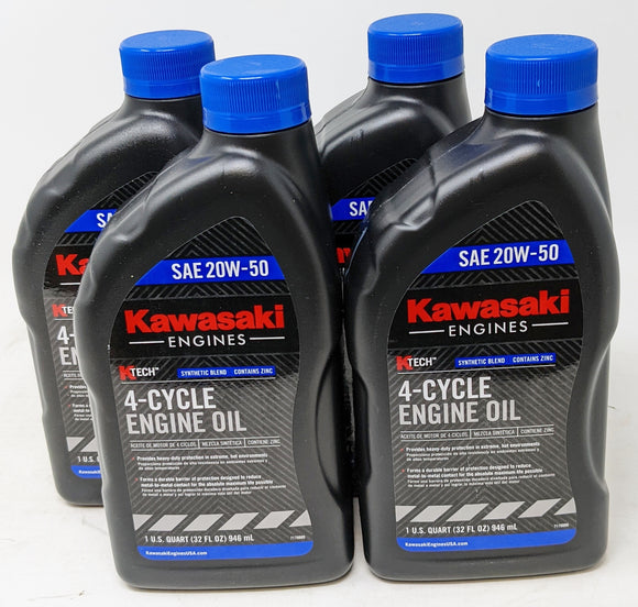 Kawasaki Pack of 4 99969-6298 Genuine OEM K-Tech SAE 20W-50 4-Cycle Engine Oil
